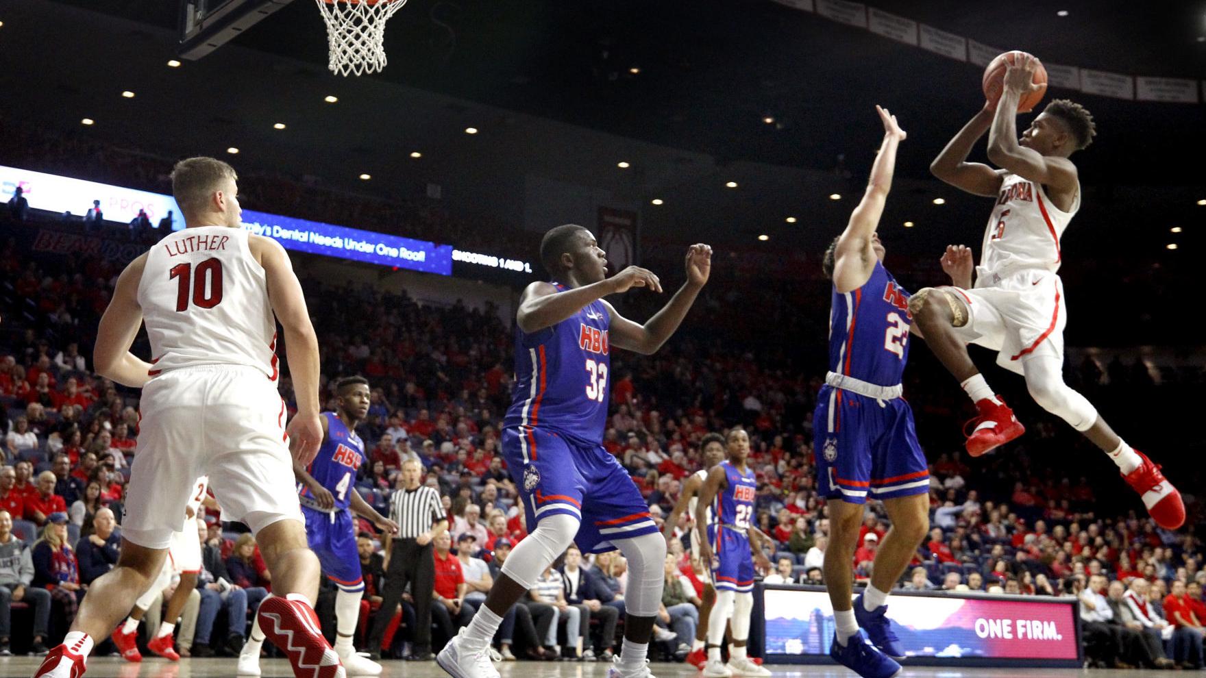 After 'nervous' start, Arizona Wildcats pull away in second half to beat Houston Baptist by 30